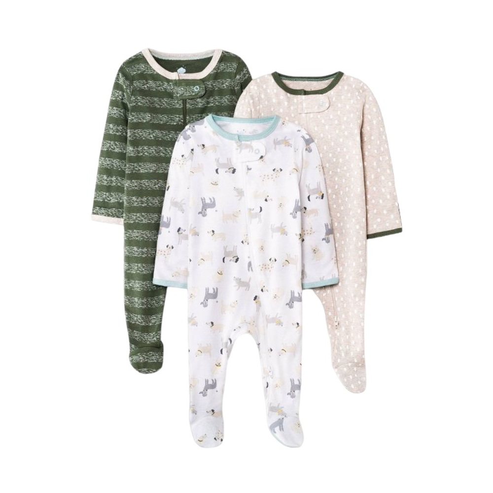 Baby 3pk Cloud Island Zip-Up Sleeper 6-9 months NWT